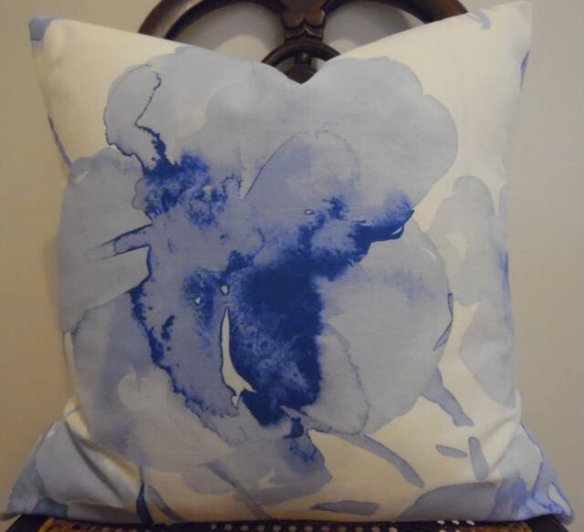 3 Color Choices.adagio Linen Blend.pillow Covers.slip Covers.sky Blue.pink Petal.aqua.florals.water Look.toss Pillows.spring Decor - image 1