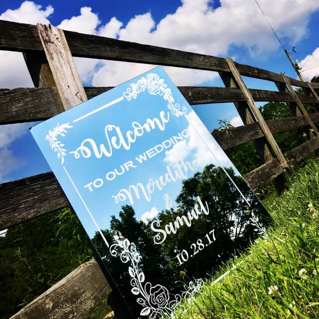 Large Personalized Wedding Welcome Sign-Wedding Mirror-Custom Engraved Mirror-Wedding Signs-Wedding Decor - image 1