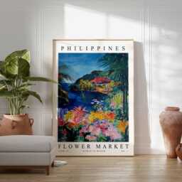 Philippines Flower Market Poster Tropical Floral Wall Art - thumbnail 2
