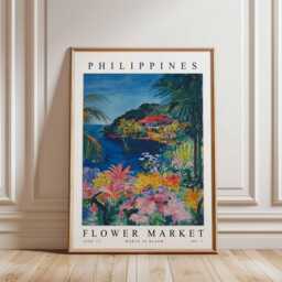 Philippines Flower Market Poster Tropical Floral Wall Art - thumbnail 3