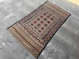 4x6'7 Authentic Afghan Kilim Rug - Handwoven Turkmen Wool Flatweave, Vibrant Nomad Geometric Boho Carpet, Perfect Gift Or Home Accent - thumbnail 1