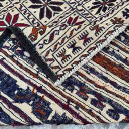 4x6'7 Authentic Afghan Kilim Rug - Handwoven Turkmen Wool Flatweave, Vibrant Nomad Geometric Boho Carpet, Perfect Gift Or Home Accent - thumbnail 4