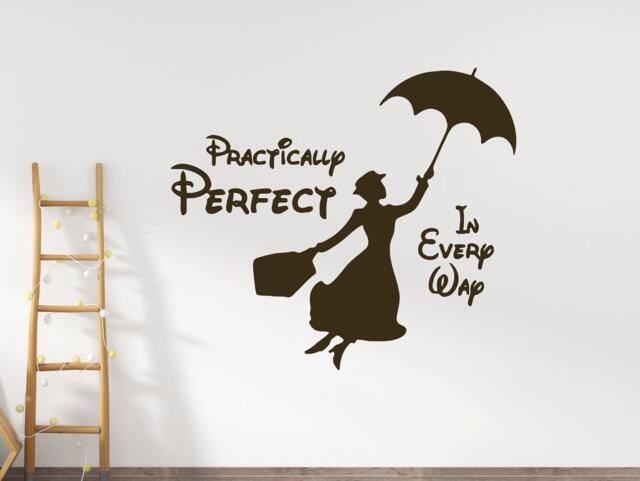 Mary Poppins Quote Wall Decal Nursery Cartoon Art 17Mp - image 1
