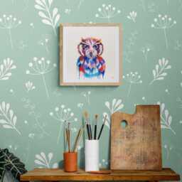 Owl Art Print Drip Painting Multicolor Animal Bird Wall Decor Nursery Home - thumbnail 3