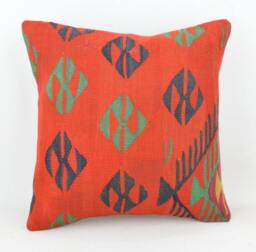 Cojin Kilim Lana Unico, 40x40 cm , 16x16Inc, Home Decor , Decorative Pillow, Turkish Pillow Case .kilim Cushion Cover , K 12 - thumbnail 1