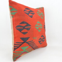 Cojin Kilim Lana Unico, 40x40 cm , 16x16Inc, Home Decor , Decorative Pillow, Turkish Pillow Case .kilim Cushion Cover , K 12 - thumbnail 2