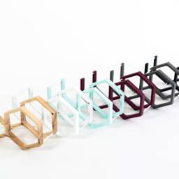 Wooden Honeycomb Toilet Paper Storage Holder, Wall Mounted Loo Rack, Black Hexagon Bathroom Shelf - thumbnail 4