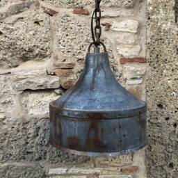Rustic Industrial Pendant Light, Galvanized Metal Chain Lighting - thumbnail 2