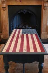 American Shabby Chic, Hand Painted Stars & Stripes Wooden Coffee Table, Upcycled, Distressed