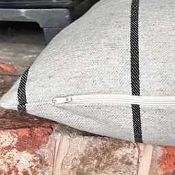 1537. Handmade Black Stripe Linen Blend Cushion Cover, Various Sizes - thumbnail 2
