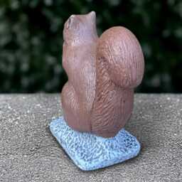 Concrete Squirrel Statue Stone With Nut Sculpture Cement Animal Ornament Christmas Gift Handmade Decor Yard Art - thumbnail 4
