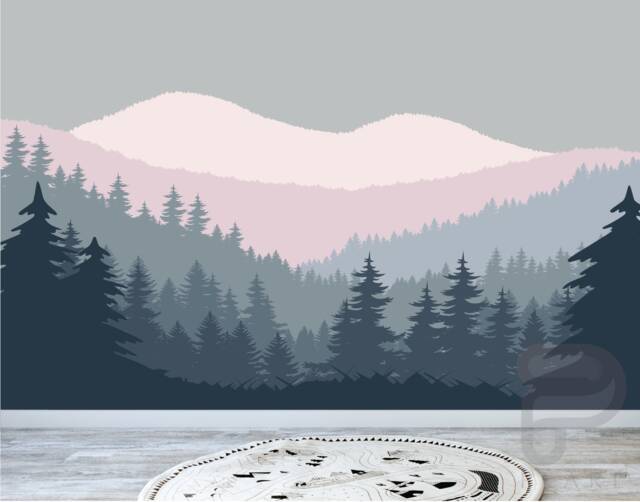 Mountain Wall Decal/Nursery Decor Mural Forest Peel & Stick Mountains - image 1