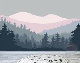 Mountain Wall Decal/Nursery Decor Mural Forest Peel & Stick Mountains - thumbnail 1