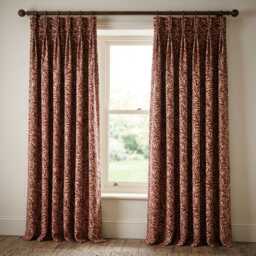Custom Made William Morris Willow Bough Crimson Blackout/Lining Curtains Pinch /Triple Pleat - thumbnail 1