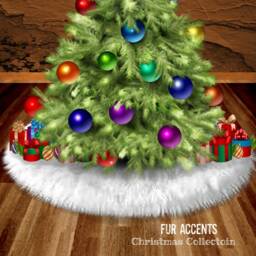Shaggy Faux Fur Christmas Tree Skirt - Plush Holiday Decor - thumbnail 2