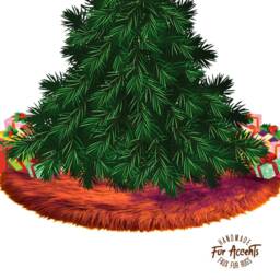 Shaggy Faux Fur Christmas Tree Skirt - Plush Holiday Decor - thumbnail 4