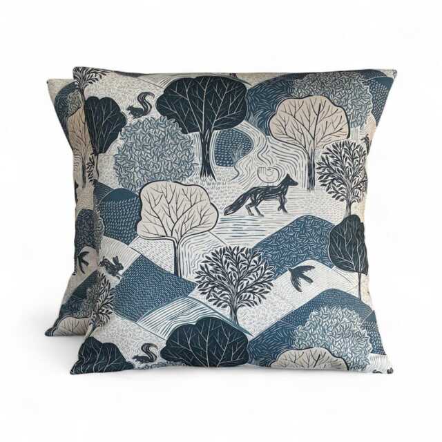 "2 X Clarke & Kielder Midnight Blue Cushion Covers 16""-24" - image 1