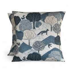 "2 X Clarke & Kielder Midnight Blue Cushion Covers 16""-24"