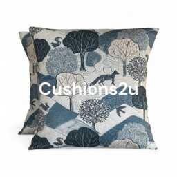 "2 X Clarke & Kielder Midnight Blue Cushion Covers 16""-24" - thumbnail 3