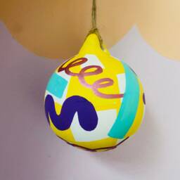 Colourful Hand Painted Ceramic Christmas Baubles - thumbnail 2