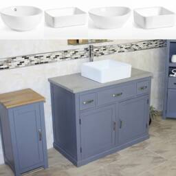 Bathroom Vanity Unit Grey Painted Cabinet Wash Stand Quartz & Ceramic Basin 1161Ggqcbc - thumbnail 2