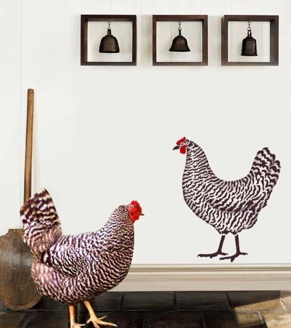 Dominique Chicken Stencil - Large - 2 Overlay Chicken Wall Design Easy Decor With Stencils Kitchen Decor - image 1