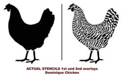 Dominique Chicken Stencil - Large - 2 Overlay Chicken Wall Design Easy Decor With Stencils Kitchen Decor - thumbnail 4