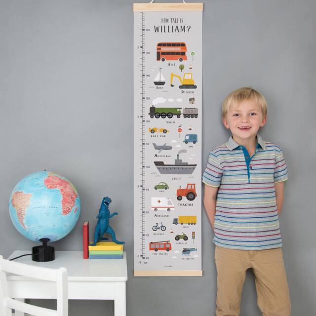 Personalised Transport Height/Growth Chart - Children's Wall Art - image 1