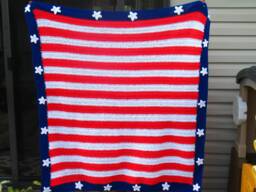 American Flag Afghan, Red White Blue Blanket, Crochet Patriotic Star Blanket/ Veterans Gift/ Memorial Day Decor/ 4Th Of July