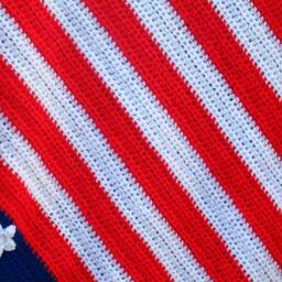 American Flag Afghan, Red White Blue Blanket, Crochet Patriotic Star Blanket/ Veterans Gift/ Memorial Day Decor/ 4Th Of July - thumbnail 3