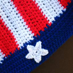 American Flag Afghan, Red White Blue Blanket, Crochet Patriotic Star Blanket/ Veterans Gift/ Memorial Day Decor/ 4Th Of July - thumbnail 4