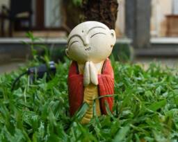 Collorful Jizo Statue 9 Inch/22 cm, Stone Statue, Figurine, Buddha, Buddha Jizo, Zen