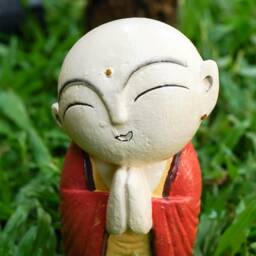 Collorful Jizo Statue 9 Inch/22 cm, Stone Statue, Figurine, Buddha, Buddha Jizo, Zen - thumbnail 2