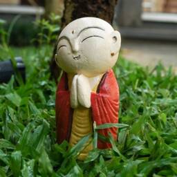 Collorful Jizo Statue 9 Inch/22 cm, Stone Statue, Figurine, Buddha, Buddha Jizo, Zen - thumbnail 4