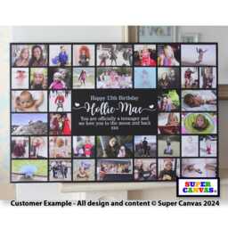 Happy 16Th Birthday Friend Daughter Son Sister Brother Personalised Photo Party Display Board Collage Framed Canvas Print Gift - thumbnail 2