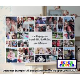Happy 16Th Birthday Friend Daughter Son Sister Brother Personalised Photo Party Display Board Collage Framed Canvas Print Gift - thumbnail 1