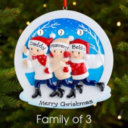 Personalised Christmas Tree Decoration Ornament - Ice Skating Family - thumbnail 3