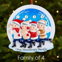 Personalised Christmas Tree Decoration Ornament - Ice Skating Family