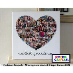 Friends Heart Shape Picture Photo Frame Collage Wall Art Framed Canvas Print Unique Handmade Gift For Best Friend Sister Birthday Gift - thumbnail 1