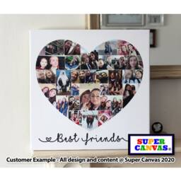 Friends Heart Shape Picture Photo Frame Collage Wall Art Framed Canvas Print Unique Handmade Gift For Best Friend Sister Birthday Gift - thumbnail 2