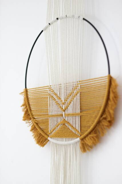 Macrame/Macrame Wall Hanging Dream Catcher Ring Hoop Fiberart - image 1
