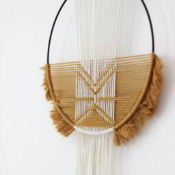 Macrame/Macrame Wall Hanging Dream Catcher Ring Hoop Fiberart - thumbnail 4
