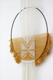 Macrame/Macrame Wall Hanging Dream Catcher Ring Hoop Fiberart - thumbnail 1
