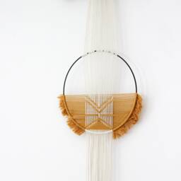Macrame/Macrame Wall Hanging Dream Catcher Ring Hoop Fiberart - thumbnail 2