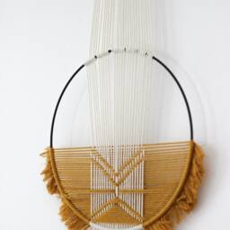 Macrame/Macrame Wall Hanging Dream Catcher Ring Hoop Fiberart - thumbnail 3