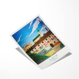 Lviv, Ukraine Travel Poster - Ukranian Wall Art - thumbnail 2