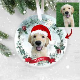 Custom Dog Christmas Ornament, Personalised Tree Photo Bauble, Pet Lover Personalized Bauble UK - thumbnail 3
