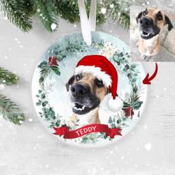 Custom Dog Christmas Ornament, Personalised Tree Photo Bauble, Pet Lover Personalized Bauble UK - thumbnail 2