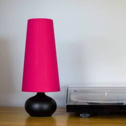 Handmade Scandinavian Fabric Lampshade, Abstract Line Pattern, Cone Or Cylinder Shape - thumbnail 4