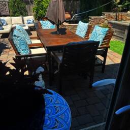 Outdoor Pillow Cover With Zippers, Easy To Use & Washable, Color Wheel Indigo Blue - thumbnail 3